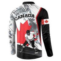 Canada Hockey Button Sweatshirt Maple Leaf Sport Style