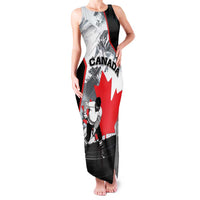 Canada Hockey Family Matching Tank Maxi Dress and Hawaiian Shirt Maple Leaf Sport Style