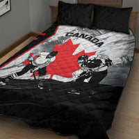 Canada Hockey Quilt Bed Set Maple Leaf Sport Style