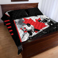 Canada Hockey Quilt Bed Set Maple Leaf Sport Style