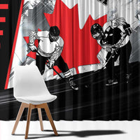 Canada Hockey Window Curtain Maple Leaf Sport Style