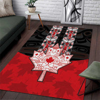 Canada Maple Leaf Area Rug Haida Totem Inspired Art