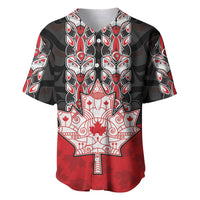 Personalised Canada Maple Leaf Baseball Jersey Haida Totem Inspired Art