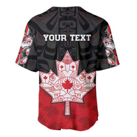 Personalised Canada Maple Leaf Baseball Jersey Haida Totem Inspired Art