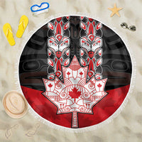 Canada Maple Leaf Beach Blanket Haida Totem Inspired Art