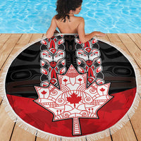 Canada Maple Leaf Beach Blanket Haida Totem Inspired Art