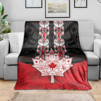 Canada Maple Leaf Blanket Haida Totem Inspired Art