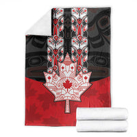Canada Maple Leaf Blanket Haida Totem Inspired Art