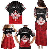 Personalised Canada Maple Leaf Family Matching Puletasi and Hawaiian Shirt Haida Totem Inspired Art