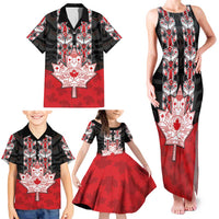 Personalised Canada Maple Leaf Family Matching Tank Maxi Dress and Hawaiian Shirt Haida Totem Inspired Art