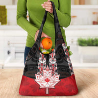 Personalised Canada Maple Leaf Grocery Bag Haida Totem Inspired Art