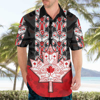 Personalised Canada Maple Leaf Hawaiian Shirt Haida Totem Inspired Art