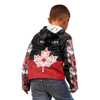 Personalised Canada Maple Leaf Kid Hoodie Haida Totem Inspired Art