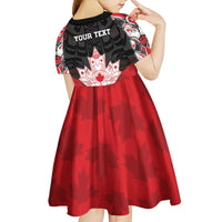 Personalised Canada Maple Leaf Kid Short Sleeve Dress Haida Totem Inspired Art