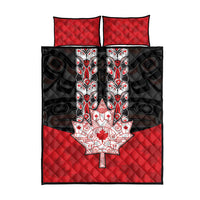 Canada Maple Leaf Quilt Bed Set Haida Totem Inspired Art