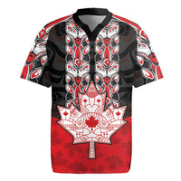 Personalised Canada Maple Leaf Rugby Jersey Haida Totem Inspired Art