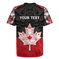 Personalised Canada Maple Leaf Rugby Jersey Haida Totem Inspired Art