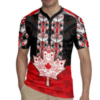 Personalised Canada Maple Leaf Rugby Jersey Haida Totem Inspired Art