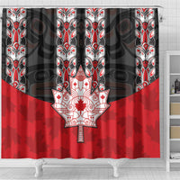 Canada Maple Leaf Shower Curtain Haida Totem Inspired Art