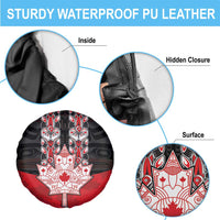 Canada Maple Leaf Spare Tire Cover Haida Totem Inspired Art