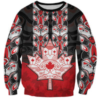 Personalised Canada Maple Leaf Sweatshirt Haida Totem Inspired Art