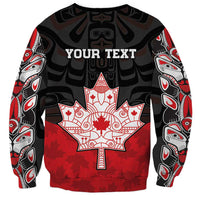Personalised Canada Maple Leaf Sweatshirt Haida Totem Inspired Art