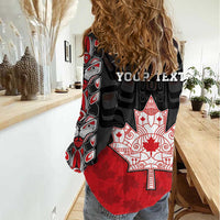 Personalised Canada Maple Leaf Women Casual Shirt Haida Totem Inspired Art