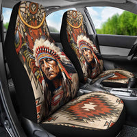 Native American Man Car Seat Cover Feather Headdress With Dream Catcher