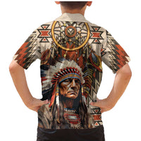 Native American Man Family Matching Mermaid Dress and Hawaiian Shirt Feather Headdress With Dream Catcher