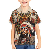 Native American Man Family Matching Off Shoulder Maxi Dress and Hawaiian Shirt Feather Headdress With Dream Catcher
