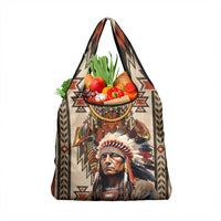 Native American Man Grocery Bag Feather Headdress With Dream Catcher