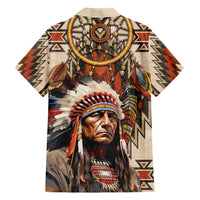 Native American Man Hawaiian Shirt Feather Headdress With Dream Catcher