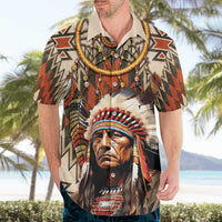 Native American Man Hawaiian Shirt Feather Headdress With Dream Catcher