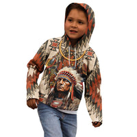 Native American Man Kid Hoodie Feather Headdress With Dream Catcher