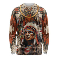 Native American Man Long Sleeve Shirt Feather Headdress With Dream Catcher