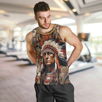 Native American Man Men Tank Top Feather Headdress With Dream Catcher