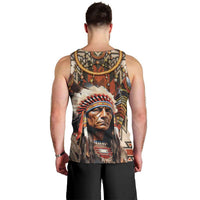 Native American Man Men Tank Top Feather Headdress With Dream Catcher