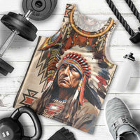 Native American Man Men Tank Top Feather Headdress With Dream Catcher
