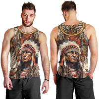 Native American Man Men Tank Top Feather Headdress With Dream Catcher