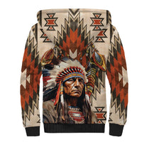 Native American Man Sherpa Hoodie Feather Headdress With Dream Catcher