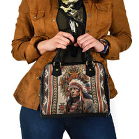 Native American Man Shoulder Handbag Feather Headdress With Dream Catcher