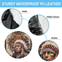Native American Man Spare Tire Cover Feather Headdress With Dream Catcher
