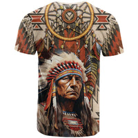Native American Man T Shirt Feather Headdress With Dream Catcher