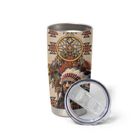 Native American Man Tumbler Cup Feather Headdress With Dream Catcher