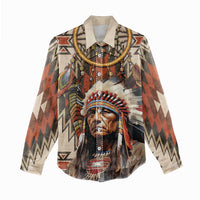 Native American Man Women Casual Shirt Feather Headdress With Dream Catcher