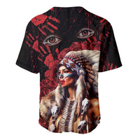 Native American MMIW Baseball Jersey Red Indian Women With Red Handprint