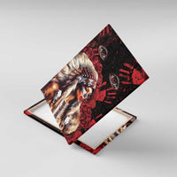 Native American MMIW Canvas Wall Art Red Indian Women With Red Handprint