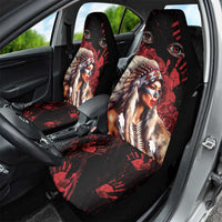 Native American MMIW Car Seat Cover Red Indian Women With Red Handprint