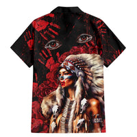 Native American MMIW Family Matching Mermaid Dress and Hawaiian Shirt Red Indian Women With Red Handprint
