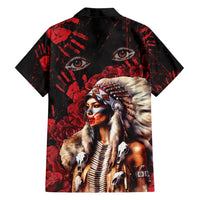 Native American MMIW Family Matching Summer Maxi Dress and Hawaiian Shirt Red Indian Women With Red Handprint